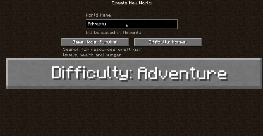 Minecraft Adventure Mode