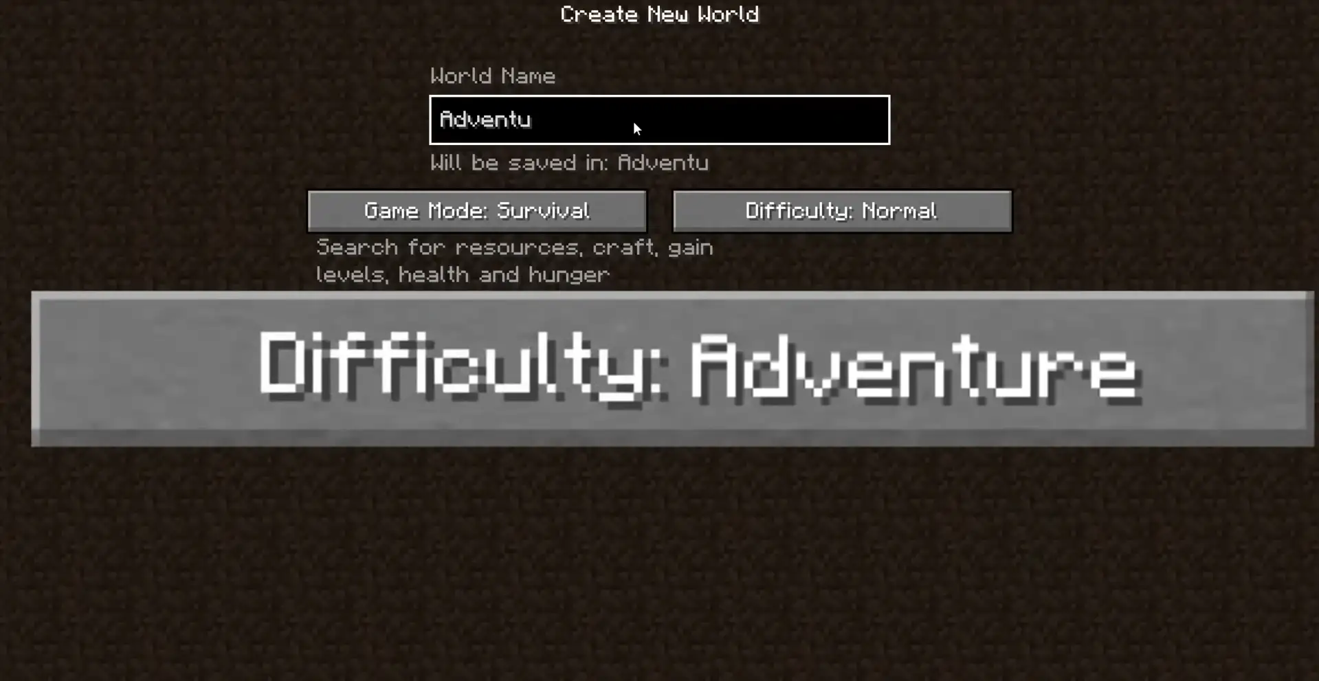 Minecraft Adventure Mode