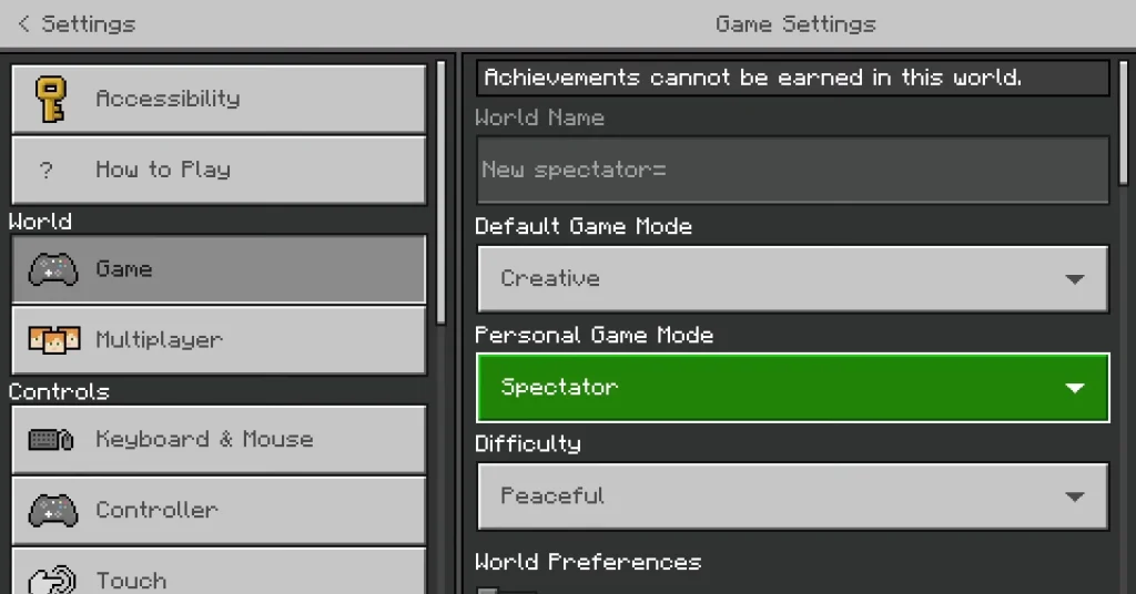 Minecraft Spectator Mode